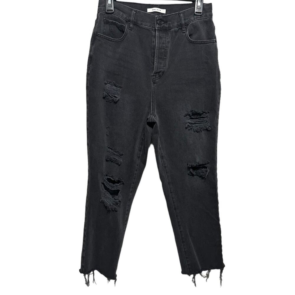 PACSUN Jeans Womens Size 28 High Rise Straight Distressed Button Fly Jeans
